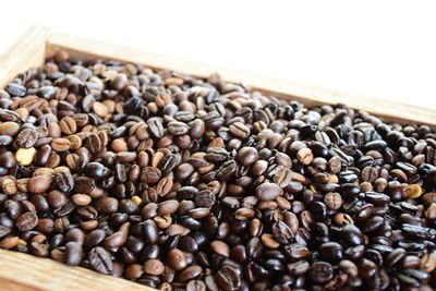 High angle view of coffee beans