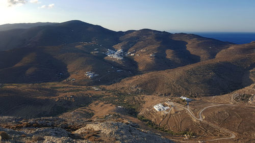 High angle view of landscape against sky