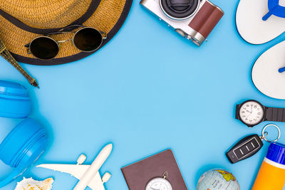 High angle view of sunglasses on table