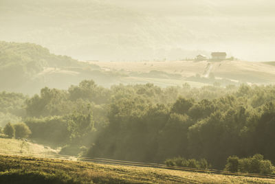 Scenic view of land against sky