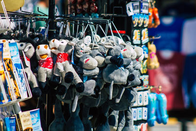 High angle view of various objects for sale