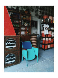 View of chairs in store