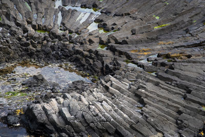 High angle view of rock formations