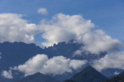 Low angle view of mountains against sky