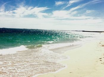 Scenic view of beach against sky