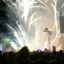 People enjoying music concert