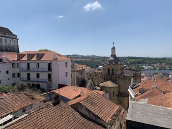 View of buildings in city against sky