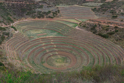 High angle view of old ruins