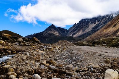 Scenic view of mountains against sky