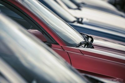 Full frame shot of cars parked in parking lot