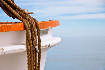 Cropped boat at calm sea