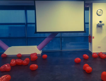 Close-up of red and table