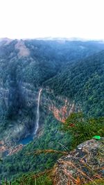 High angle view of landscape against sky