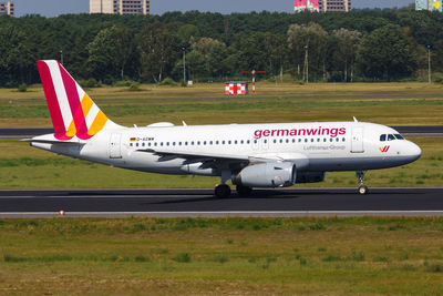 Airplane on airport runway