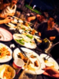 High angle view of serving food