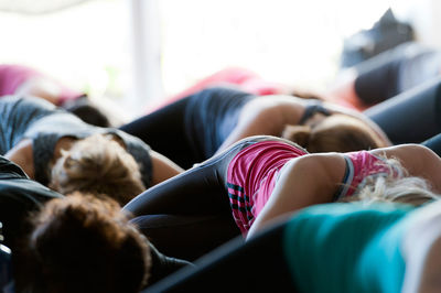 Women doing yoga