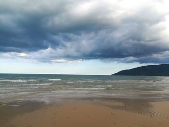 Scenic view of beach against sky