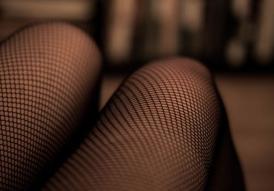 Close-up of woman wearing stockings