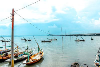 Boats in harbor