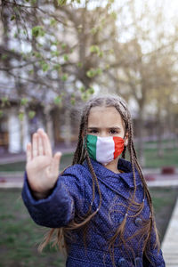 Portrait of girl in winter