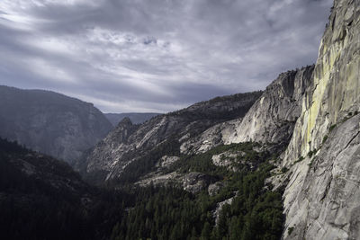 Panoramic view of landscape and mountains against sky