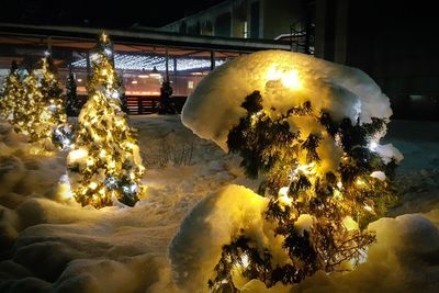 View of illuminated lights at night