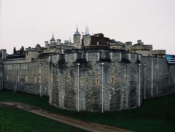 View of built structure against clear sky