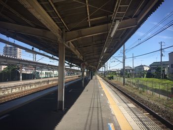 Railroad station against clear sky