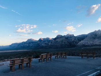 Scenic view of mountains against sky during winter