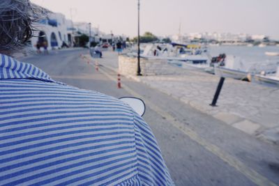 Close-up of man on road