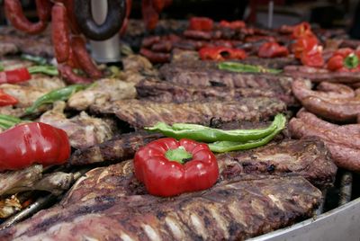 Close-up of grilled ribs