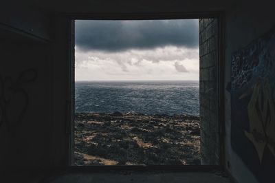 View of sky seen through window