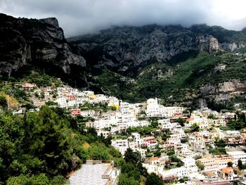 High angle view of residential district