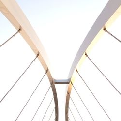 Low angle view of suspension bridge