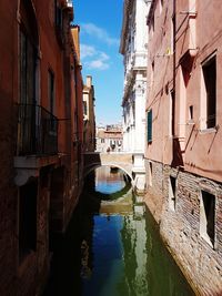 Canal amidst buildings against sky