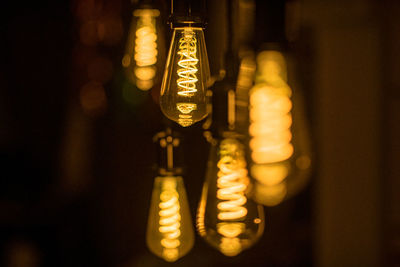 Close-up of illuminated light bulb