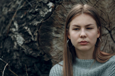 Close-up portrait of young woman