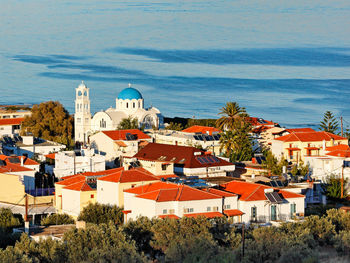 High angle view of townscape against sky