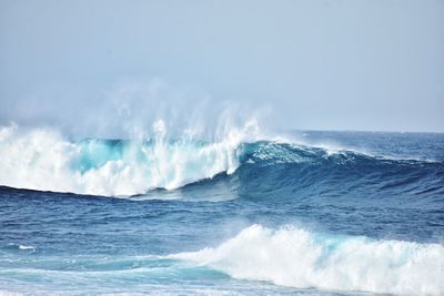 Atlantic ocean waves on fuerteventura canary island in spain