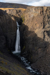 Scenic view of waterfall
