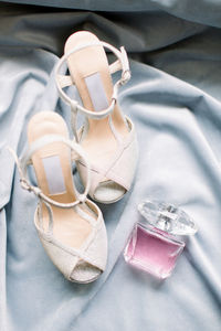High angle view of shoes on table