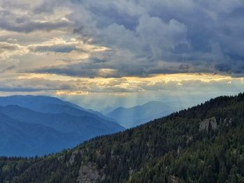 Scenic view of mountains against sky