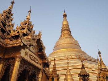 Low angle view of temple against clear sky