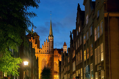 Low angle view of buildings in city