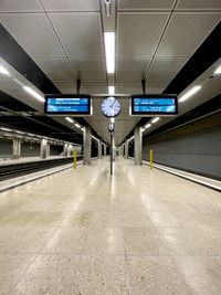 View of empty subway station