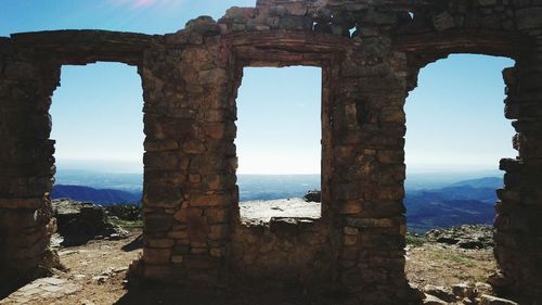 View of a sea through arch