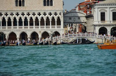 View of boats in venice canal