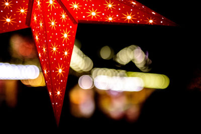 Close-up of illuminated christmas lights