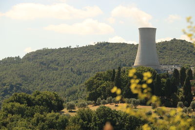 View of factory against sky