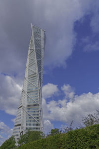 Low angle view of modern buildings against sky